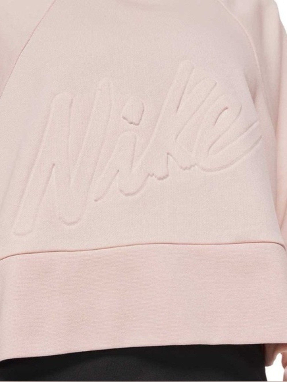 Nike Dri-fit Get Fit Lux Crew Logo Pink Crop Pullover Sweatshirt Womens XL boxy